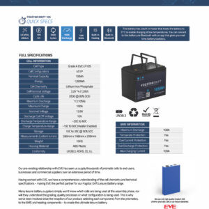 Alternative view of Fogstar Drift 12v 105Ah Lithium Leisure Battery