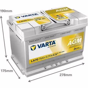 Varta LA70 Dual Purpose AGM Leisure Battery 70AH